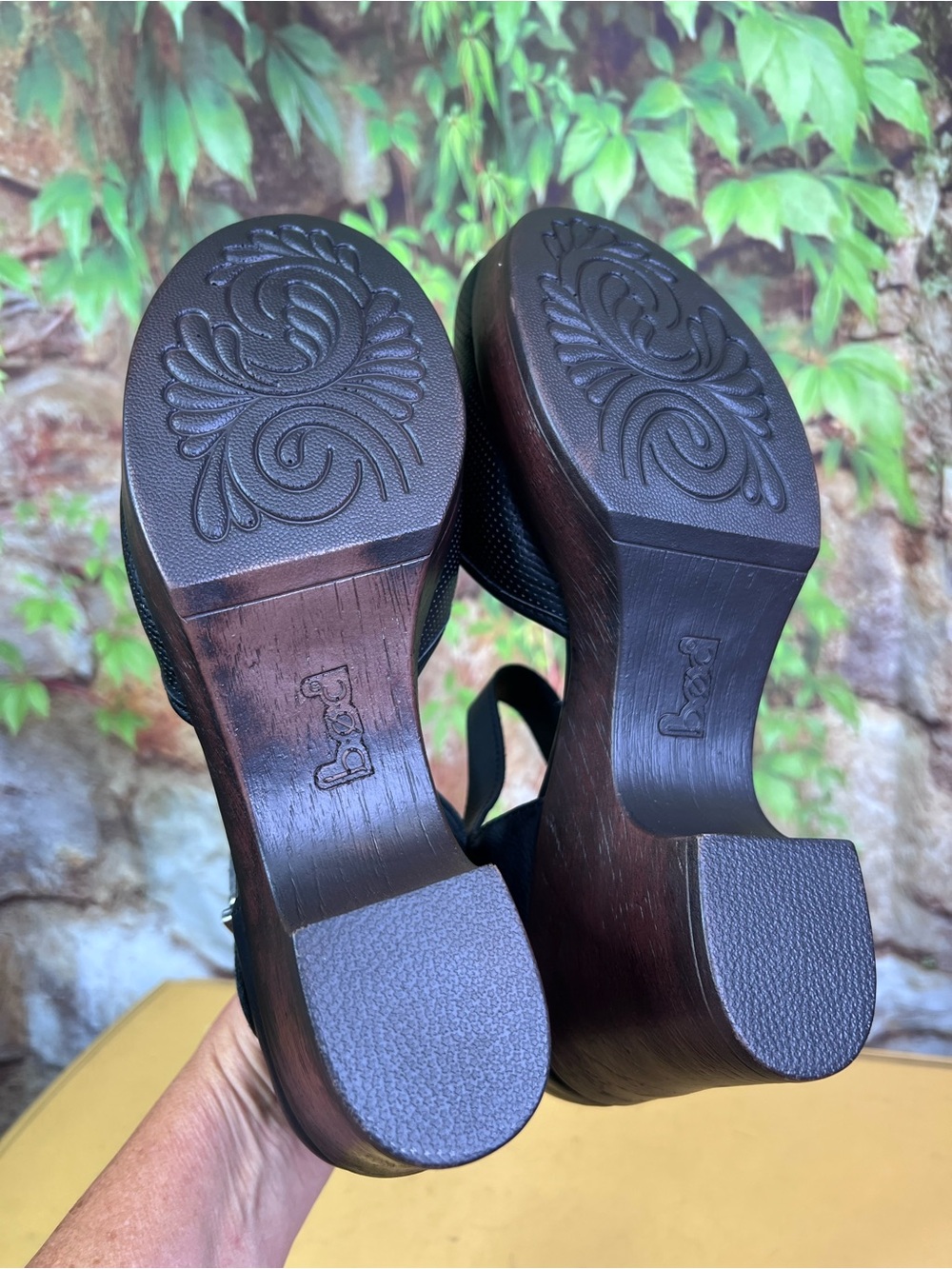 BOC Black Perforated Y2K Style Platform Boho Mary Jane Clogs, 11 - Picture 11 of 11